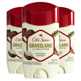 Old Spice Men's Antiperspirant & Deodorant Grassland with Shea Butter, 2.6oz (Pack of 3)