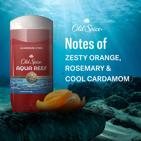 Old Spice Aluminum Free Deodorant for Men, 24/7 Odor Protection, 24/7 Freshness & Lasting Scent, Aqua Reef with Cypress Scent, 3.0 oz with Travel Size Swagger Body Wash (Pack of 4)