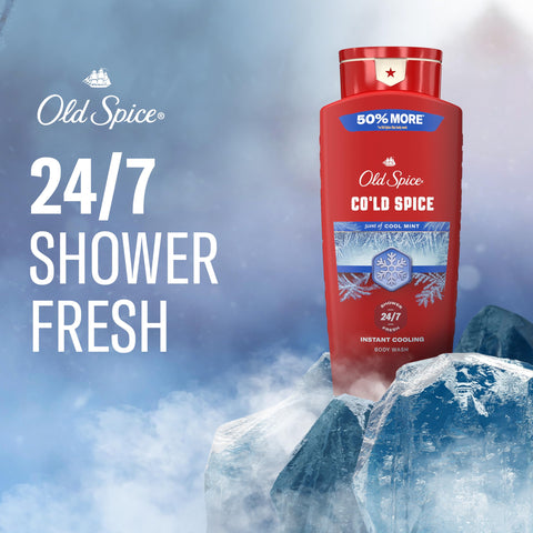 Old Spice Red Collection Antiperspirant Deodorant + Body Wash Bundle for Men, Cold Spice with Cool Mint Scent, 24/7 Sweat & Odor Protection, 24/7 Shower Fresh & Clean, 3.8 oz & 24 oz (Pack of 2)