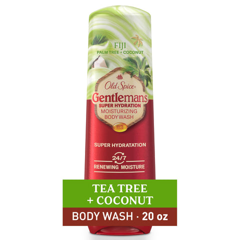Old Spice Body Wash GentleMan’s Super Hydration for Men, 24/7 Renewing Moisture, Gentle on Skin with Skin Conditioners, Fiji with Palm Tree + Coconut Scent, 20 oz