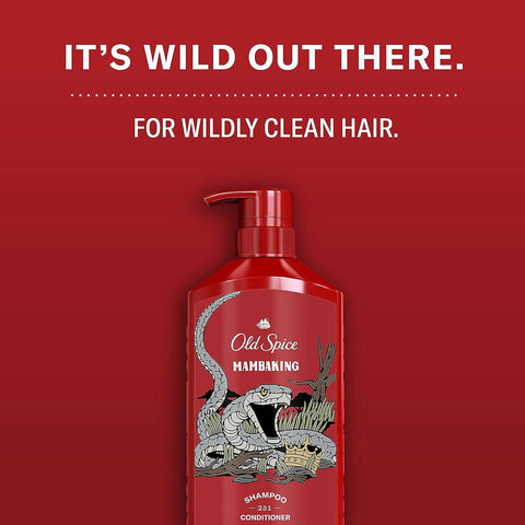 Old Spice MambaKing 2-in-1 Shampoo and Conditioner Set for Men, Healthier, Fuller, More Moisturized Looking Hair, 21.9 Fl Oz Each, Twin Pack