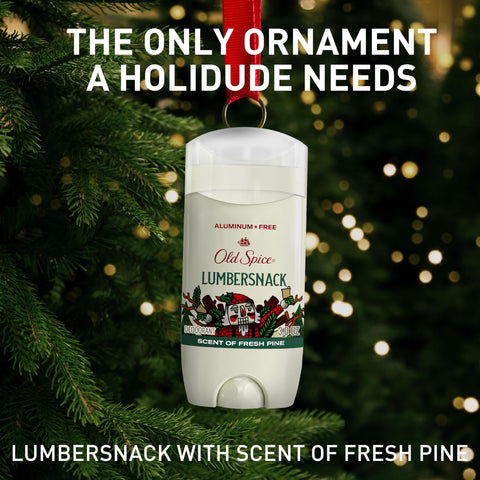 Old Spice Aluminum Free Deodorant for Men, Holidudes Limited Edition, 24/7 Holiday Freshness, Odor Protection, Stocking Stuffer, Lumbersnack with Fresh Pine Scent, 3.0 oz