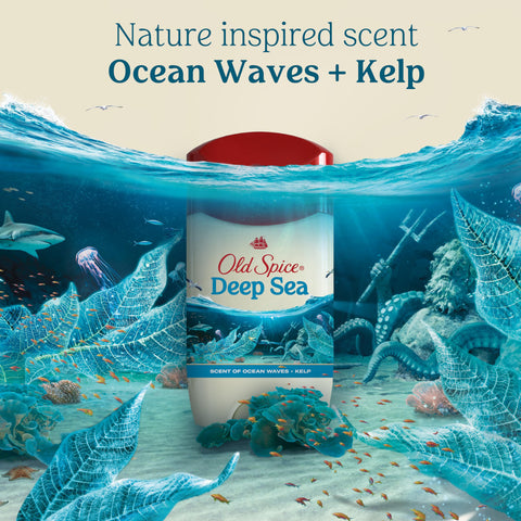 Old Spice Men's Antiperspirant & Deodorant Deep Sea with Ocean Elements, 3.4oz (Pack of 3)