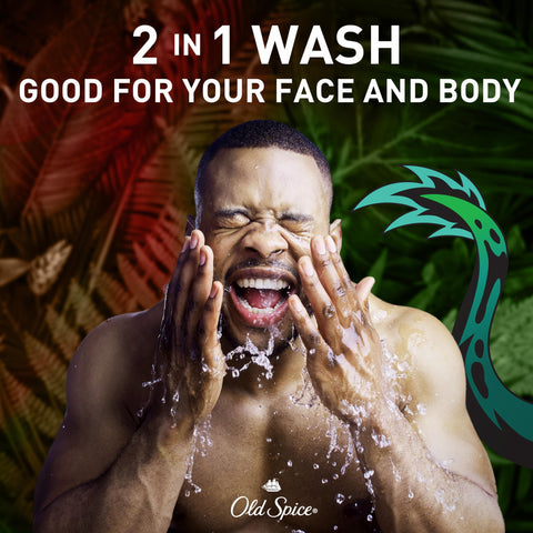 Old Spice Cleansing Body Wash for Men, 3X Defense, 24/7 Shower Fresh with Lasting Scent, 2-in-1 Body & Face Wash, Dragonblast Scent, 33.4 (Pack of 4)