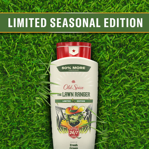 Old Spice Body Wash for Men, Summerdudes, 24/7 Shower Fresh with Daily Use, Long Lasting Scent, Cleanse & Refresh Skin, VIP Festival Experience, Lawn Ranger with Fresh Green Scent, 24 oz