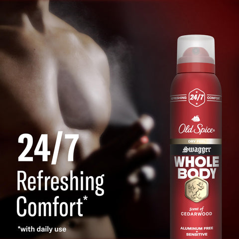 Old Spice Whole Body Deodorant for Men, Swagger, Aluminum Free Spray for 24/7 Freshness // Dermatologist Tested Whole Body Deodorant, 99g