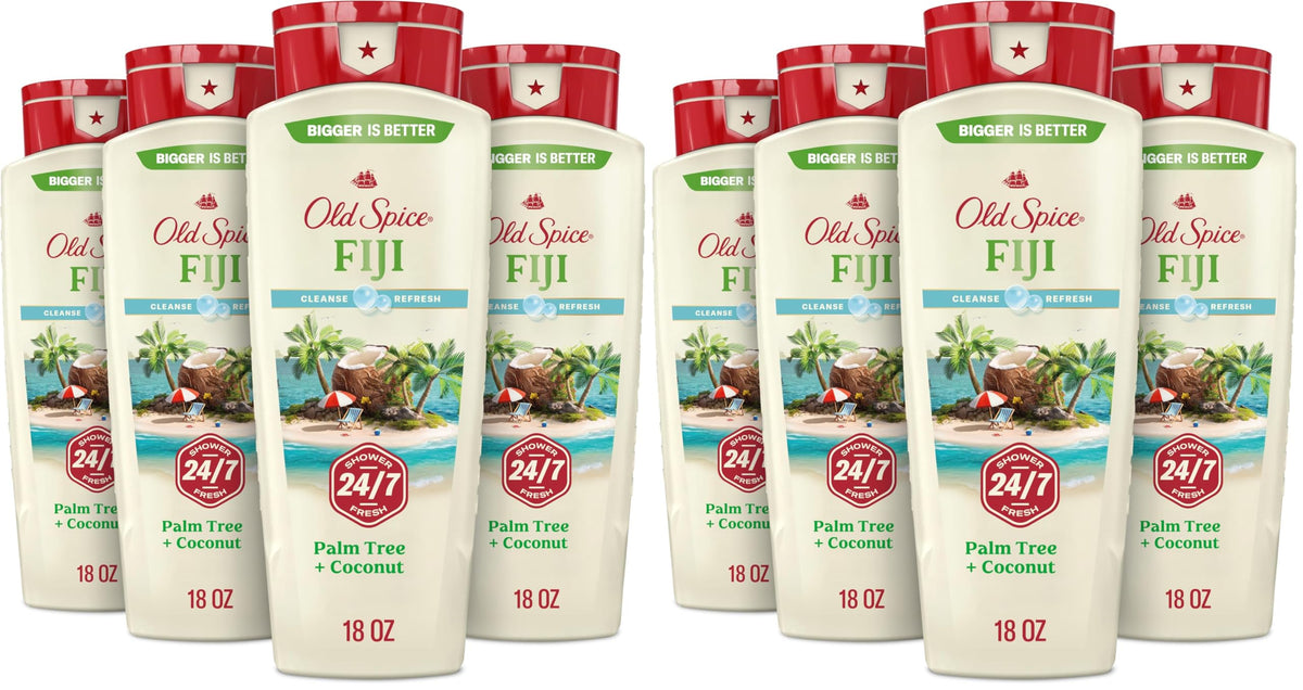 Old Spice Men's Body Wash Fiji with Palm Tree, 18 oz (Pack of 8)