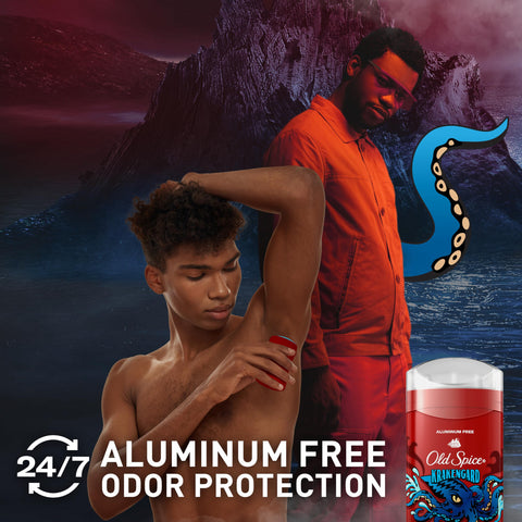 Old Spice Aluminum Free Deodorant for Men, 24/7 Odor Protection, 24/7 Freshness & Lasting Scent, Goes on Clear, Krakengard with Deep Ocean Scent, 3.0 oz (Pack of 3)