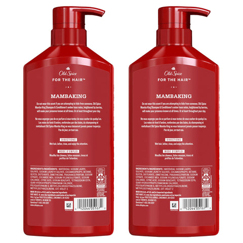 Old Spice MambaKing 2-in-1 Shampoo and Conditioner Set for Men, Healthier, Fuller, More Moisturized Looking Hair, 21.9 Fl Oz Each, Twin Pack