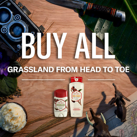 Old Spice Men's Antiperspirant & Deodorant Grassland with Shea Butter, 2.6oz (Pack of 3)