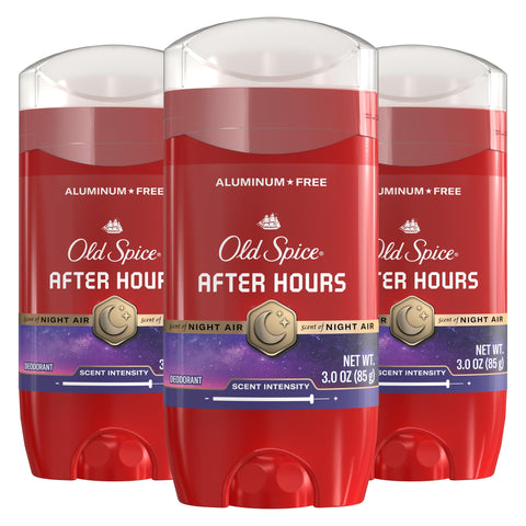 Old Spice Aluminum Free Deodorant for Men, 24/7 Odor Protection, 24/7 Freshness & Lasting Scent, Afterhours with Spice Scent, 3.0 oz (Pack of 3)