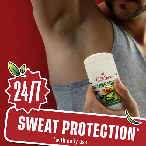 Old Spice Dry Feel Antiperspirant Deodorant for Men, Summerdudes, 24/7 Sweat & Odor Protection, 24/7 Sunny Freshness & Long Lasting Scent, Invisible Solid, Lawn Ranger with Fresh Green Scent, 2.6 oz