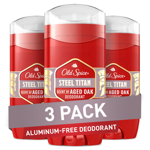 Old Spice Aluminum Free Deodorant for Men, 24/7 Odor Protection, 24/7 Freshness & Lasting Scent, Titan with Aged Oak Scent, 3.0 oz (Pack of 3)