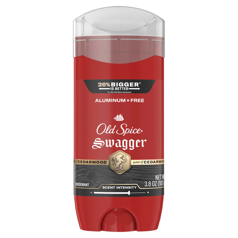 Old Spice Aluminum Free Deodorant for Men, 24/7 Odor Protection, 24/7 Freshness & Lasting Scent, Swagger with Cedarwood Scent, 3.8 oz